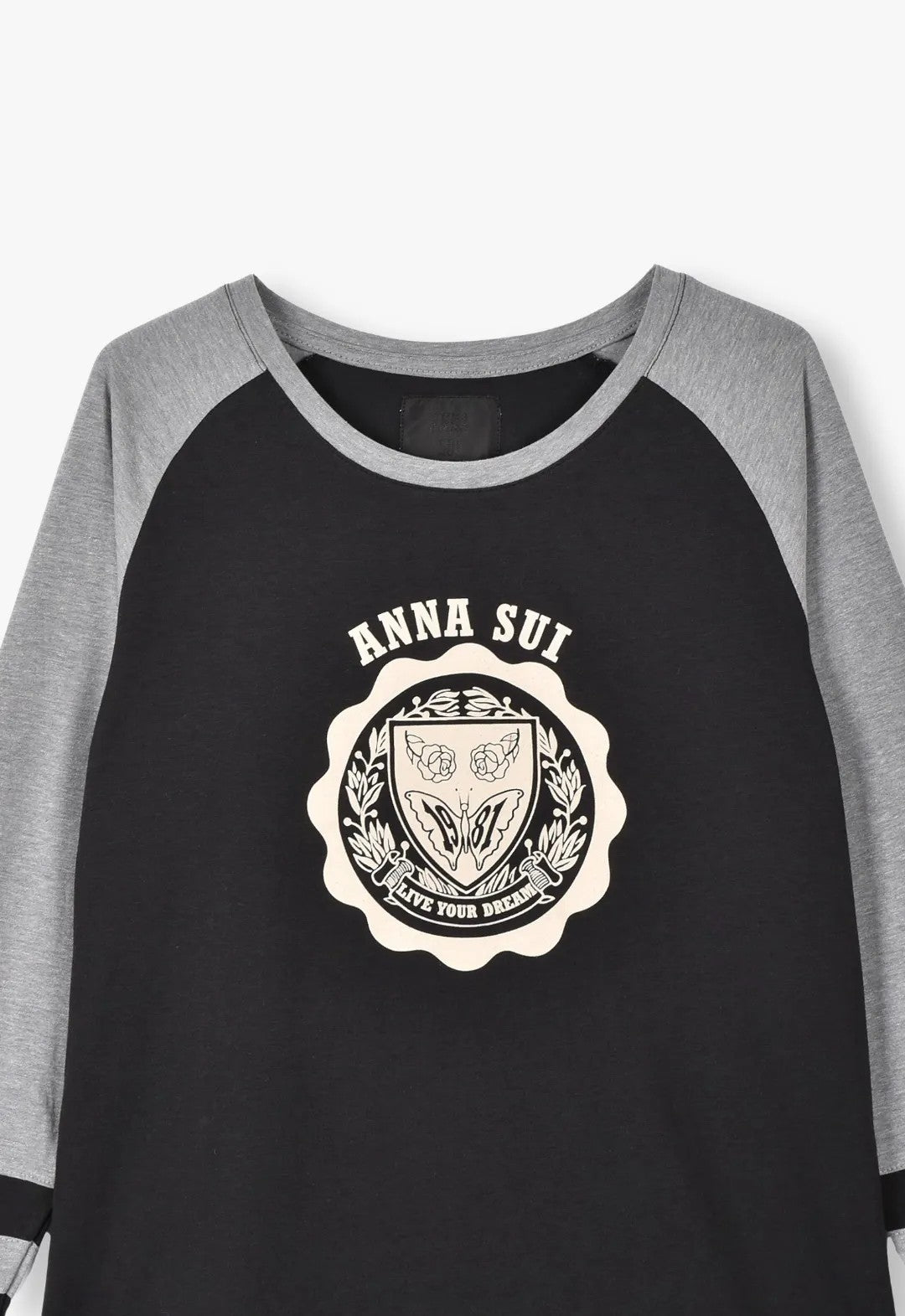 ANNA SUI EMBLEM RAGLAN LONG SLEEVE T-SHIRT