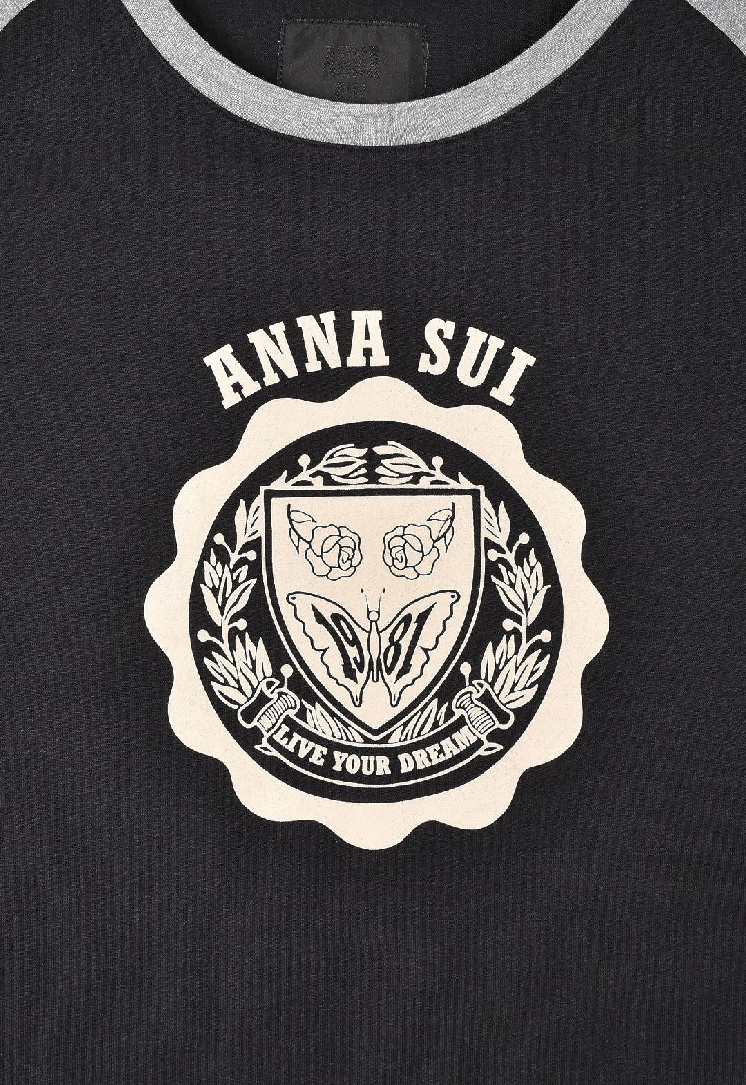 ANNA SUI EMBLEM RAGLAN LONG SLEEVE T-SHIRT