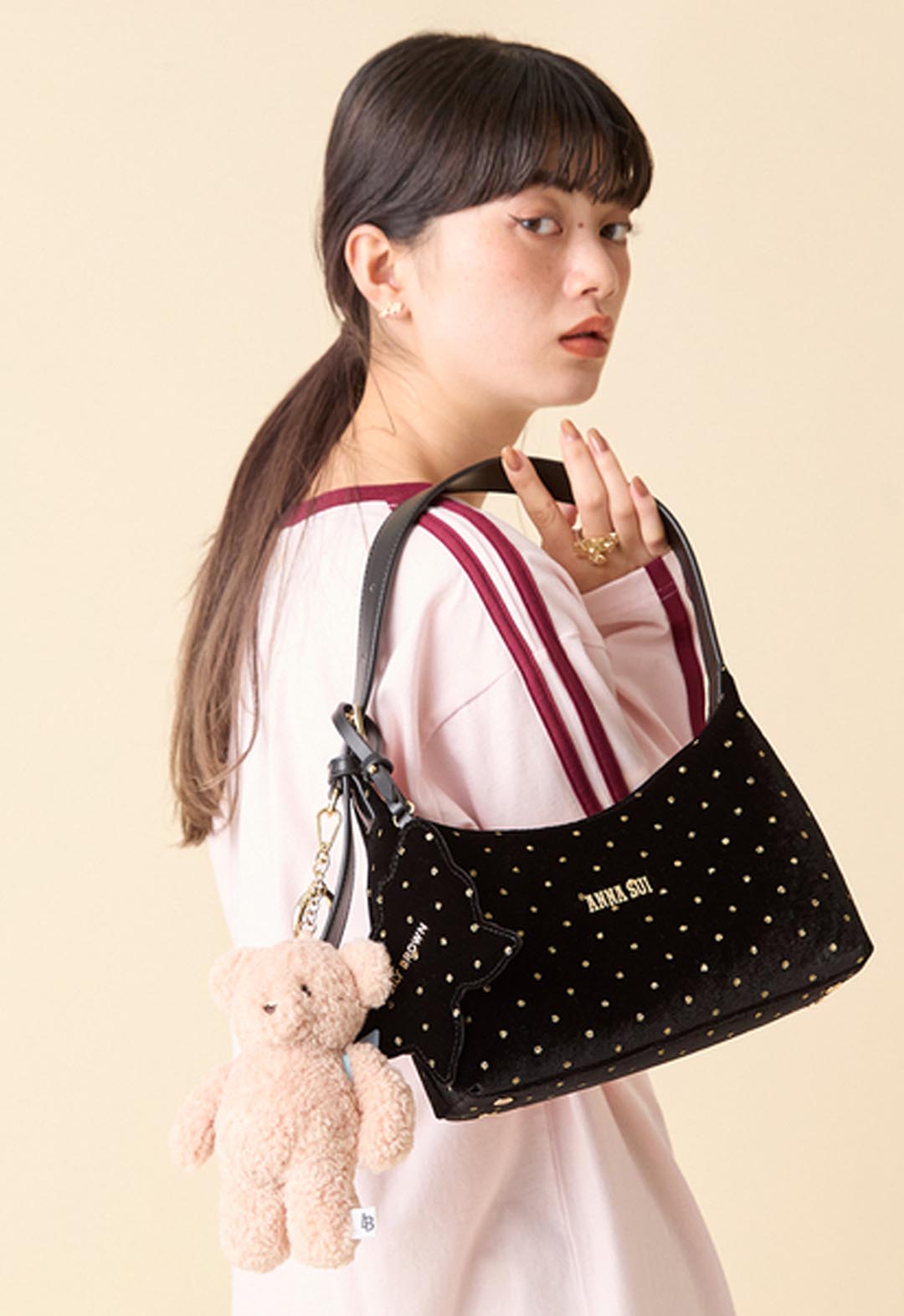 【LILY BROWN ×ANNA SUI】バタフライチャーム付きバッグ