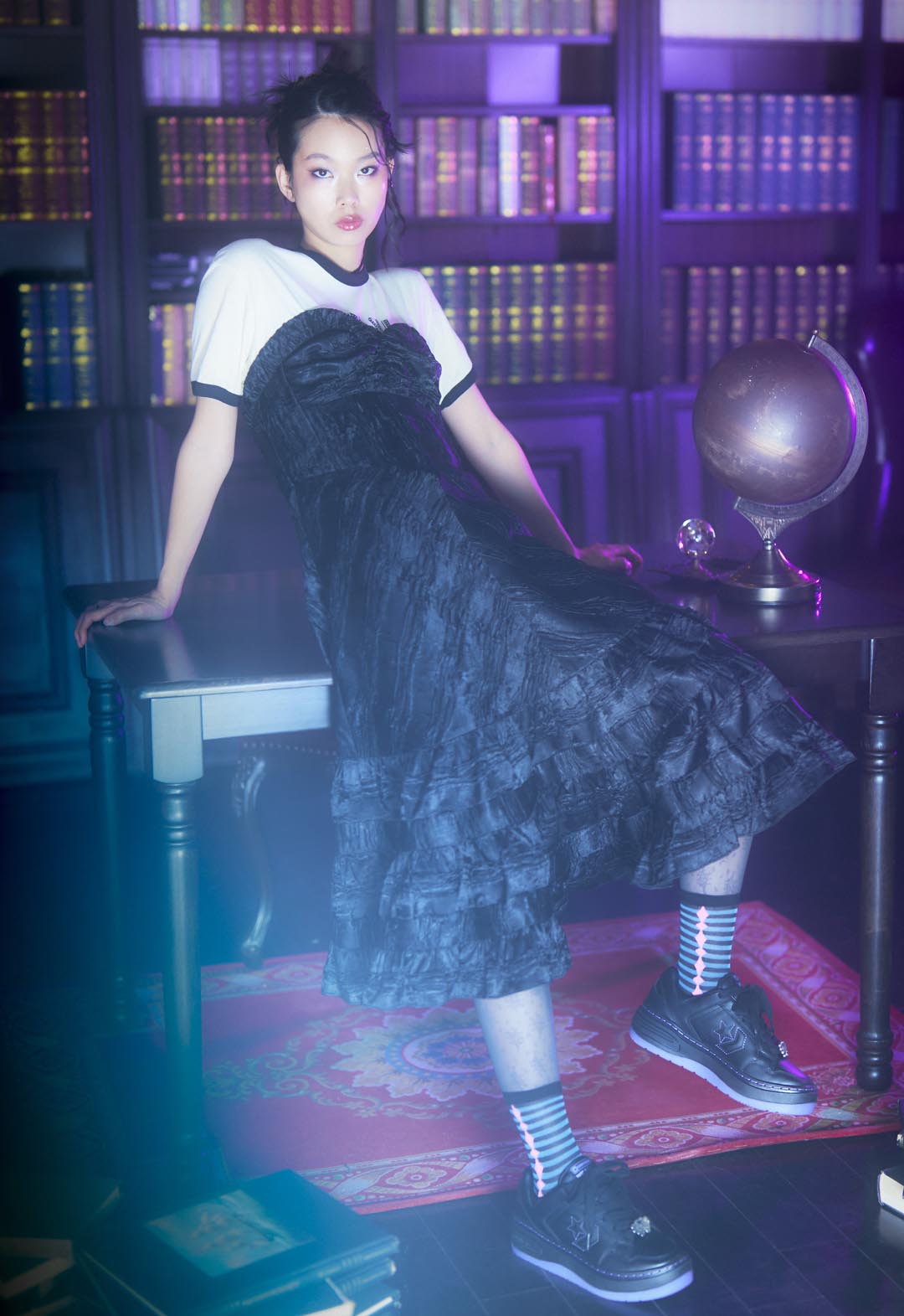 緞面無肩帶心型領連身裙