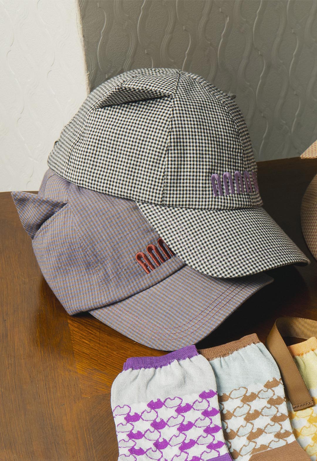 Cat ear logo embroidered cap