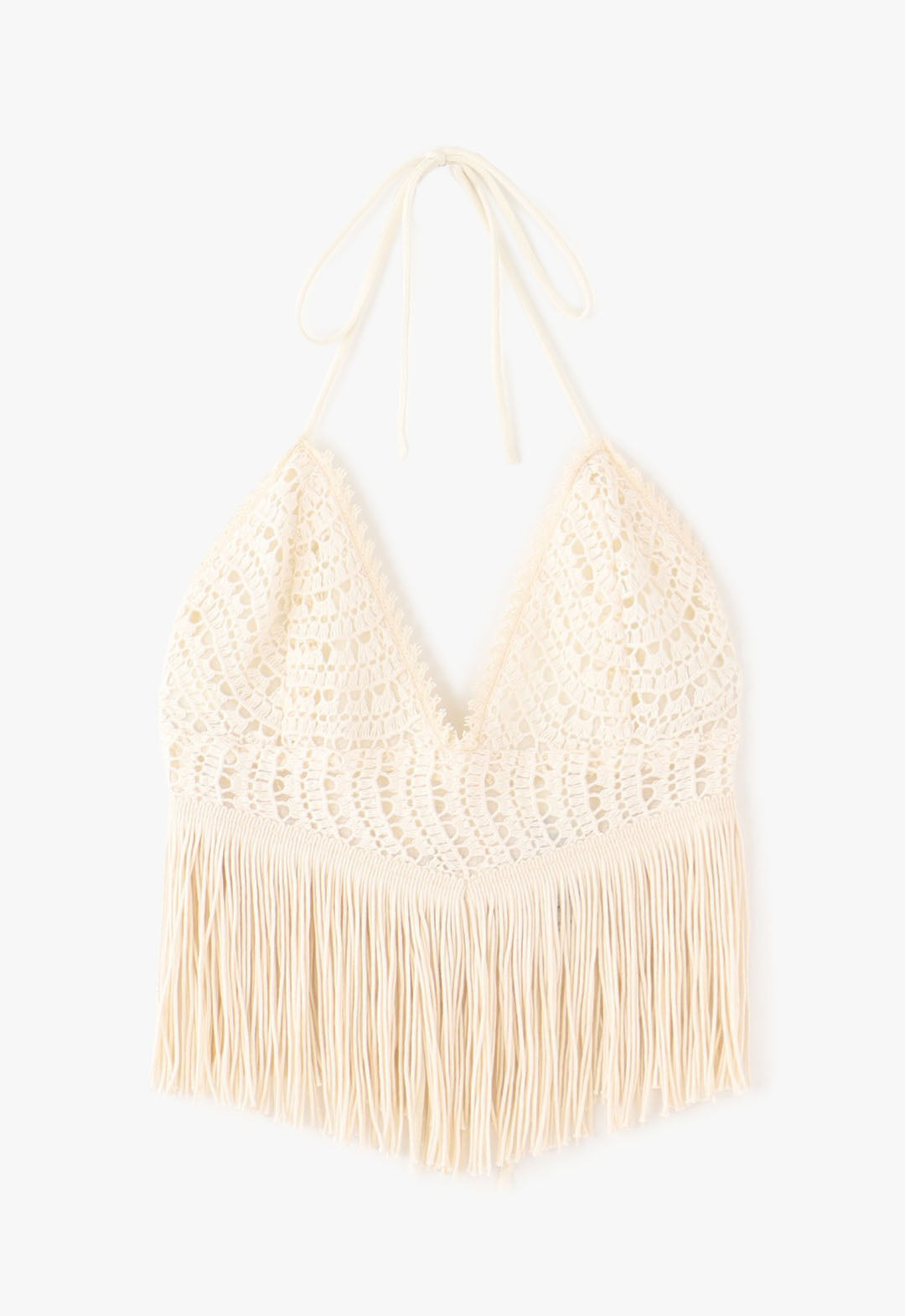 CROCHET LACE HALTER TOP