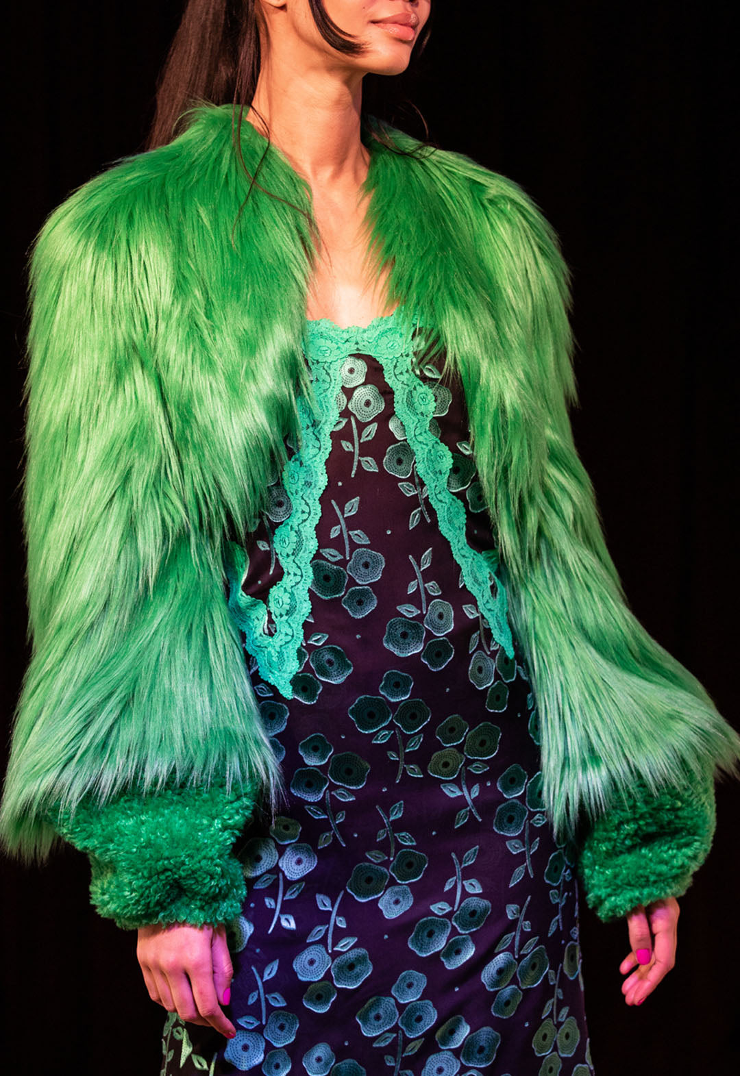 STITCHED POPPIES SLIP DRESS