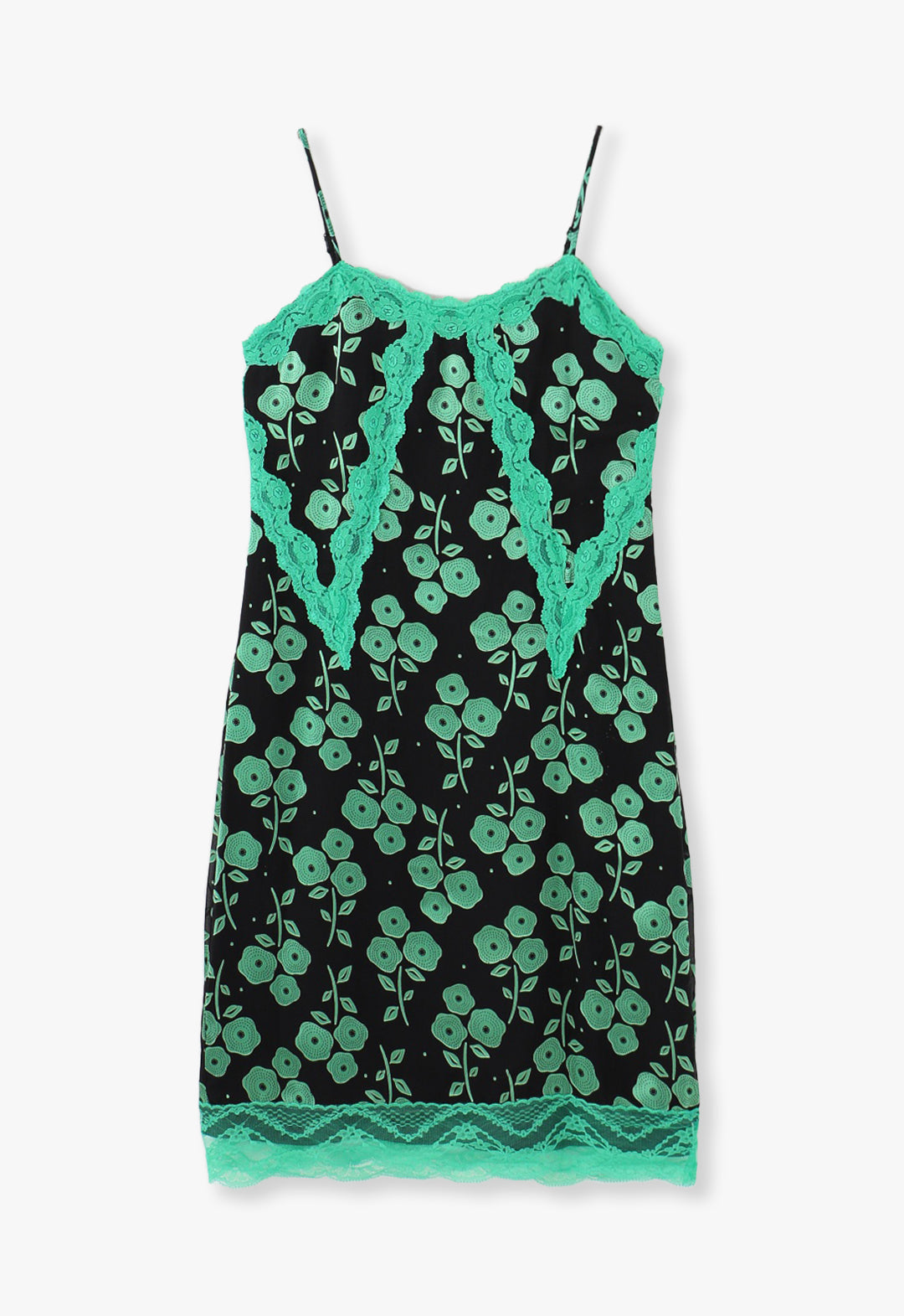 STITCHED POPPIES SLIP DRESS