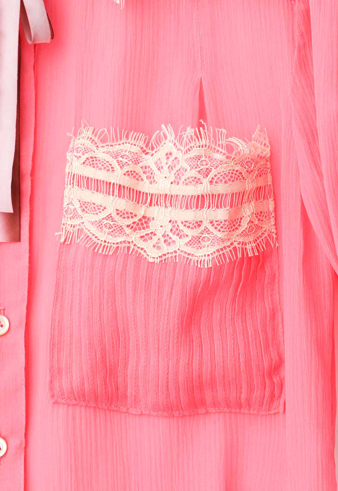 LINGERIE CHIFFON POCKET BLOUSE