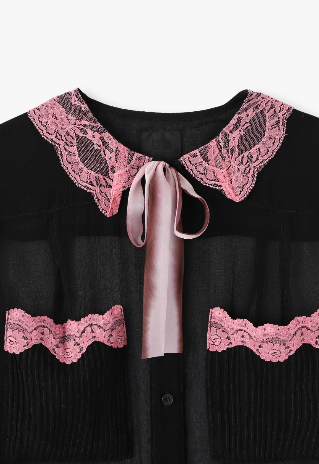 LINGERIE CHIFFON POCKET BLOUSE