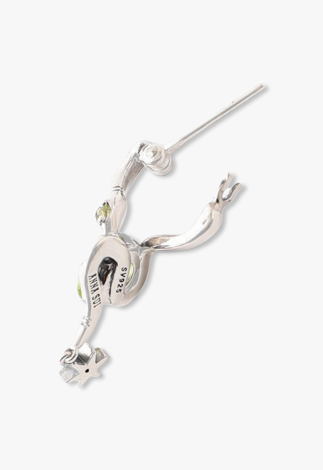 Silver Peridot Snake Motif Earrings