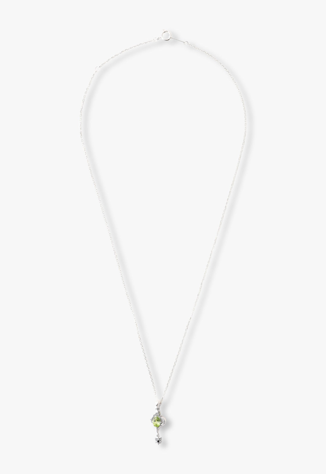 Silver Peridot Snake Motif Necklace
