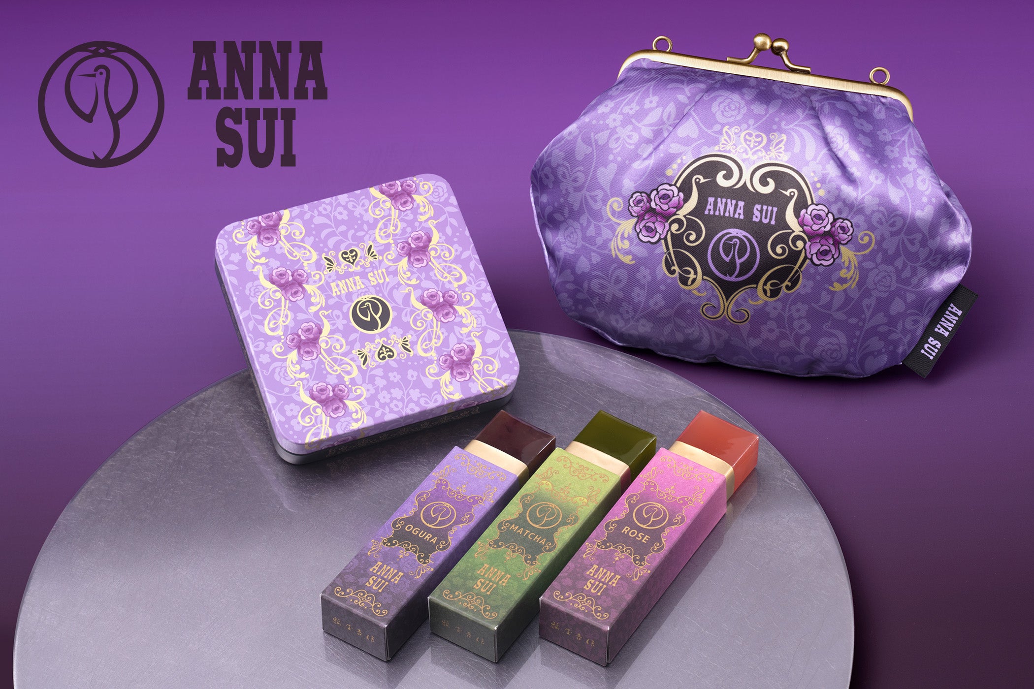 <center><small>「ANNA SUI」×「鶴屋吉信」<br>コラボレーション和菓子第2弾</small></center>