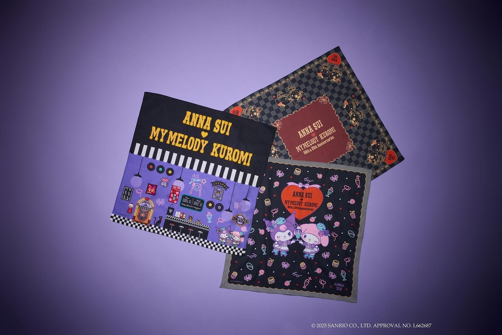 <center><small>ANNA SUI× MY MELODY & KUROMI<br>ハンカチ・ポーチ・エコバッグが登場</small></center>