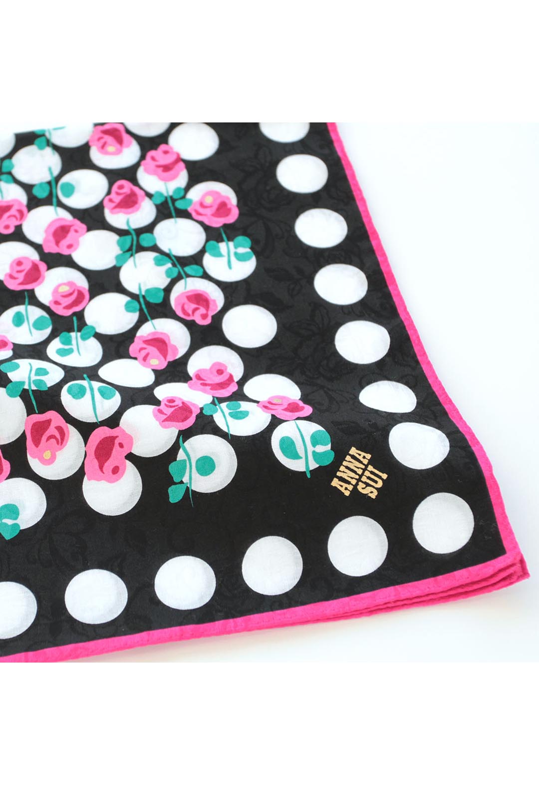ローズドット大判プリントハンカチ