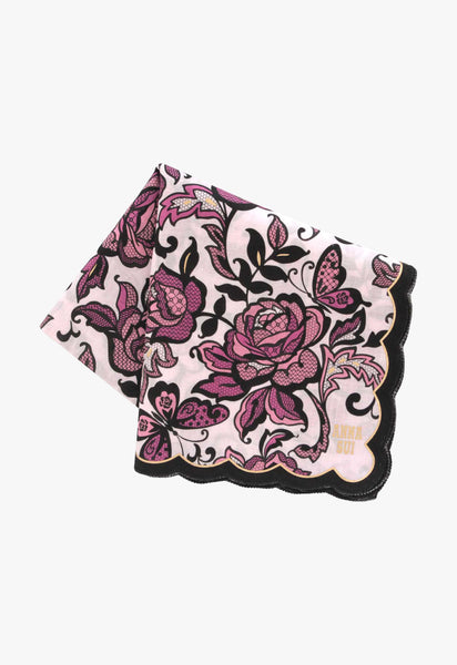 アナ スイ（ANNA SUI）ローズレース柄 大判サイズプリントハンカチ
