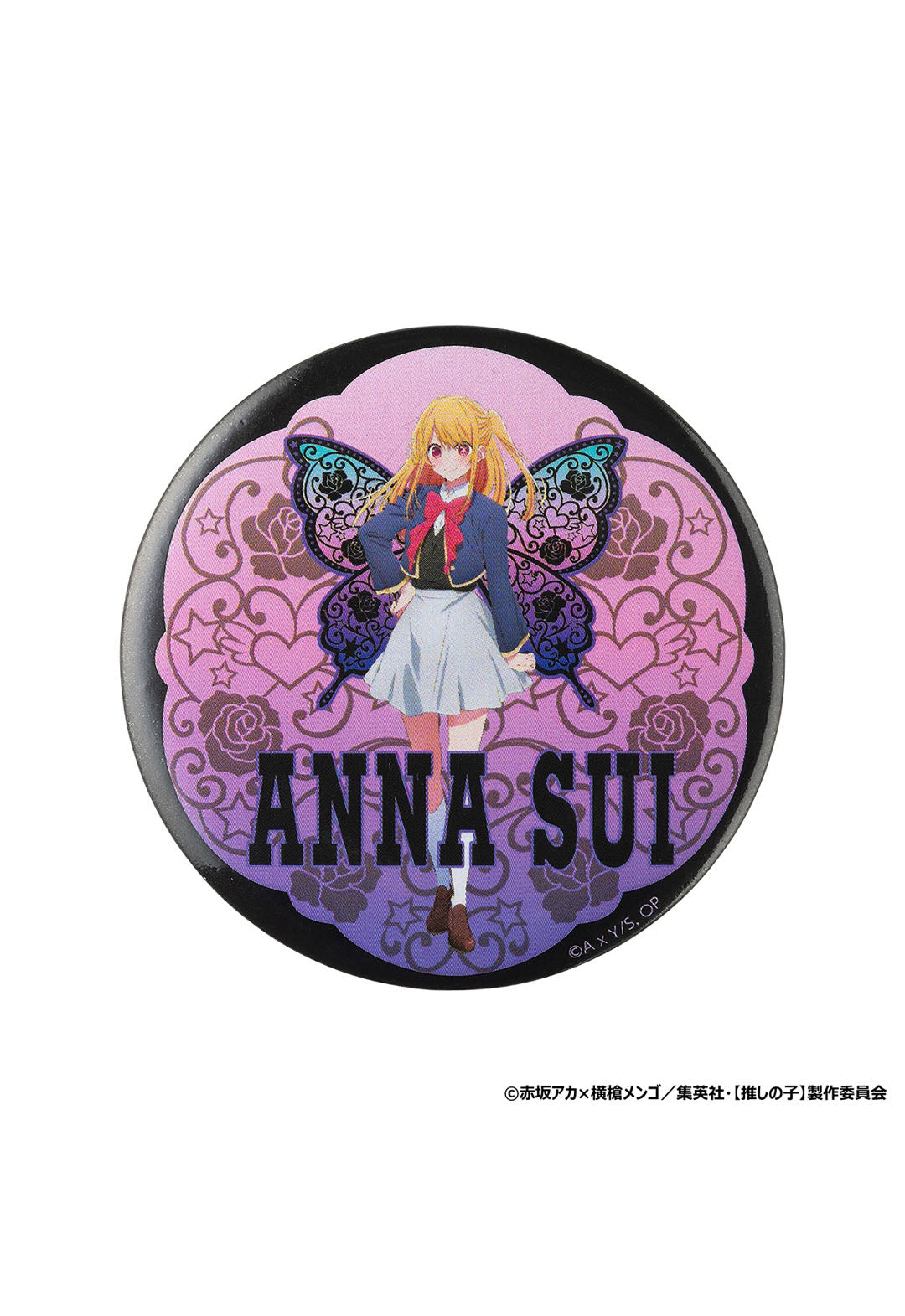 [Oshi no Ko] × ANNA SUI Oshikatsu Tote Bag (Trading Card Case / Can Badge Included) BLACK
