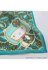 [HELLO KITTY 50th] Large size leaf print handkerchief