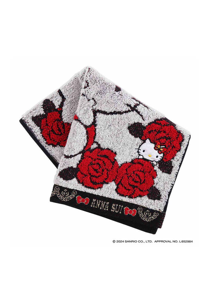 [HELLO KITTY 50th] Rose pattern towel handkerchief