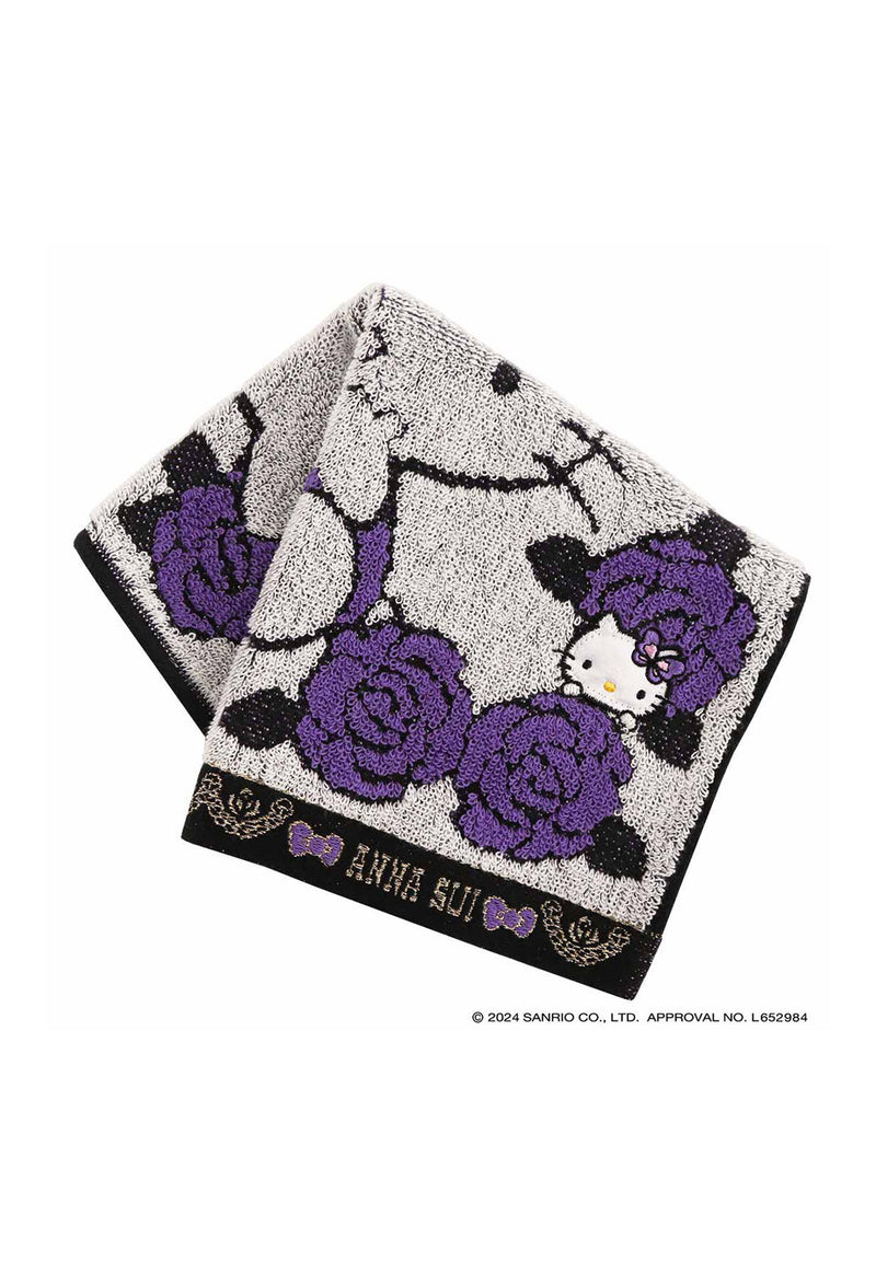 [HELLO KITTY 50th] Rose pattern towel handkerchief