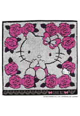 [HELLO KITTY 50th] Rose pattern towel handkerchief