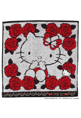 [HELLO KITTY 50th] Rose pattern towel handkerchief