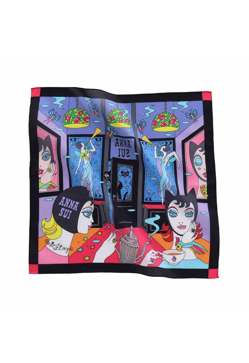 【ANNA SUI × mick taya】印花手帕Midnight Tea Party