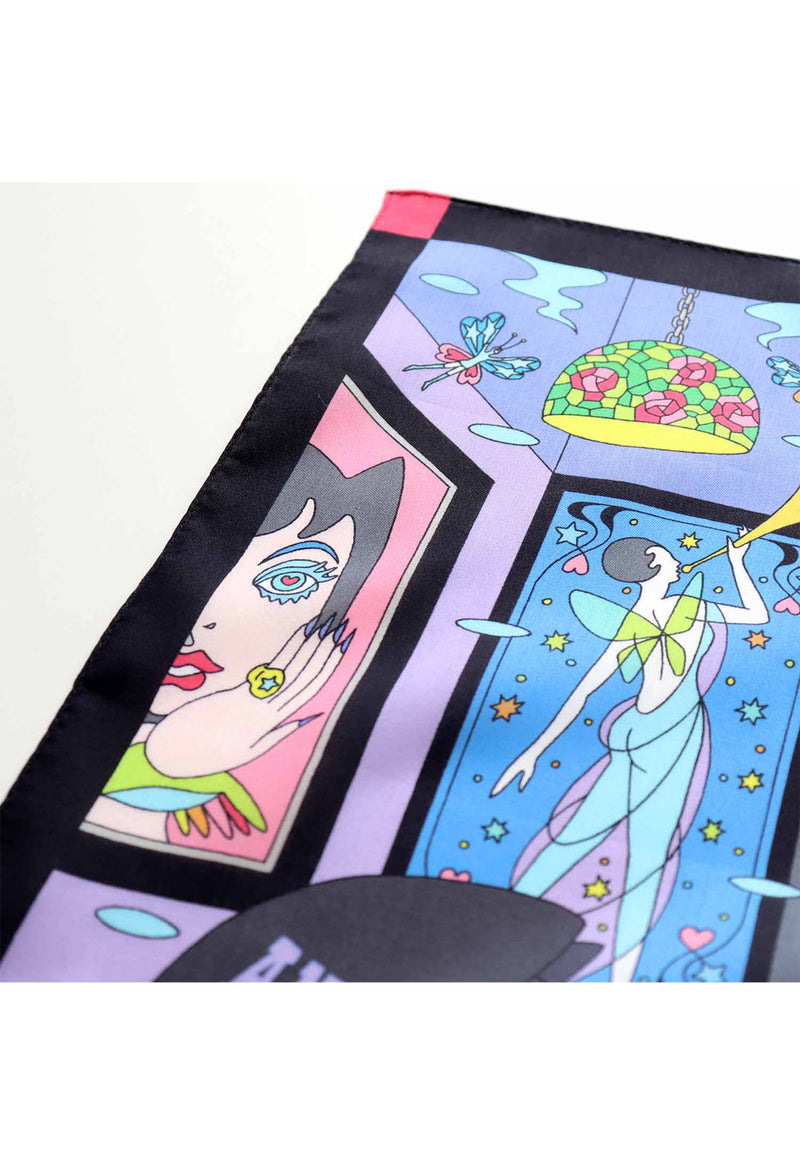 [ANNA SUI × Mick Itya] Print Handkerchief Midnight Tea Party