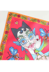 [ANNA SUI × Mick Ithaya] Print Handkerchief MIC Doll and Butterfly