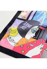 [ANNA SUI × Mick Itya] Print Handkerchief Midnight Tea Party