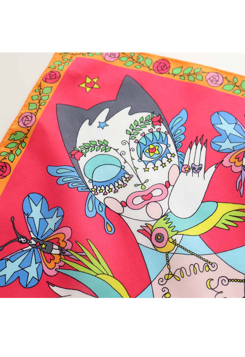 [ANNA SUI × Mick Ithaya] Print Handkerchief MIC Doll and Butterfly