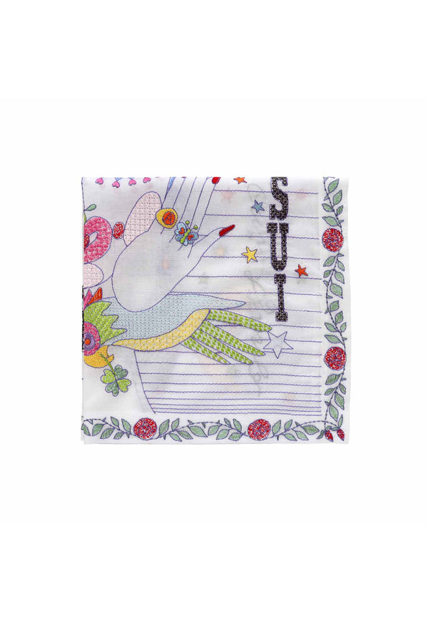 [ANNA SUI × Mick Ithaya] Embroidery Handkerchief MicDoll