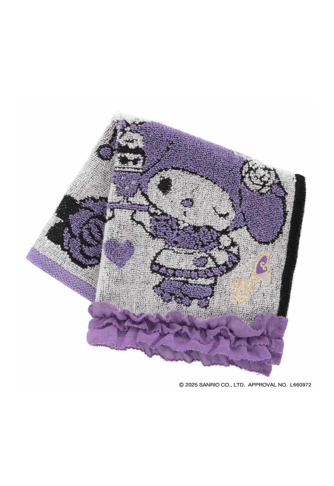 [My Melody Kuromi x ANNA SUI] Large ruffled towel handkerchief