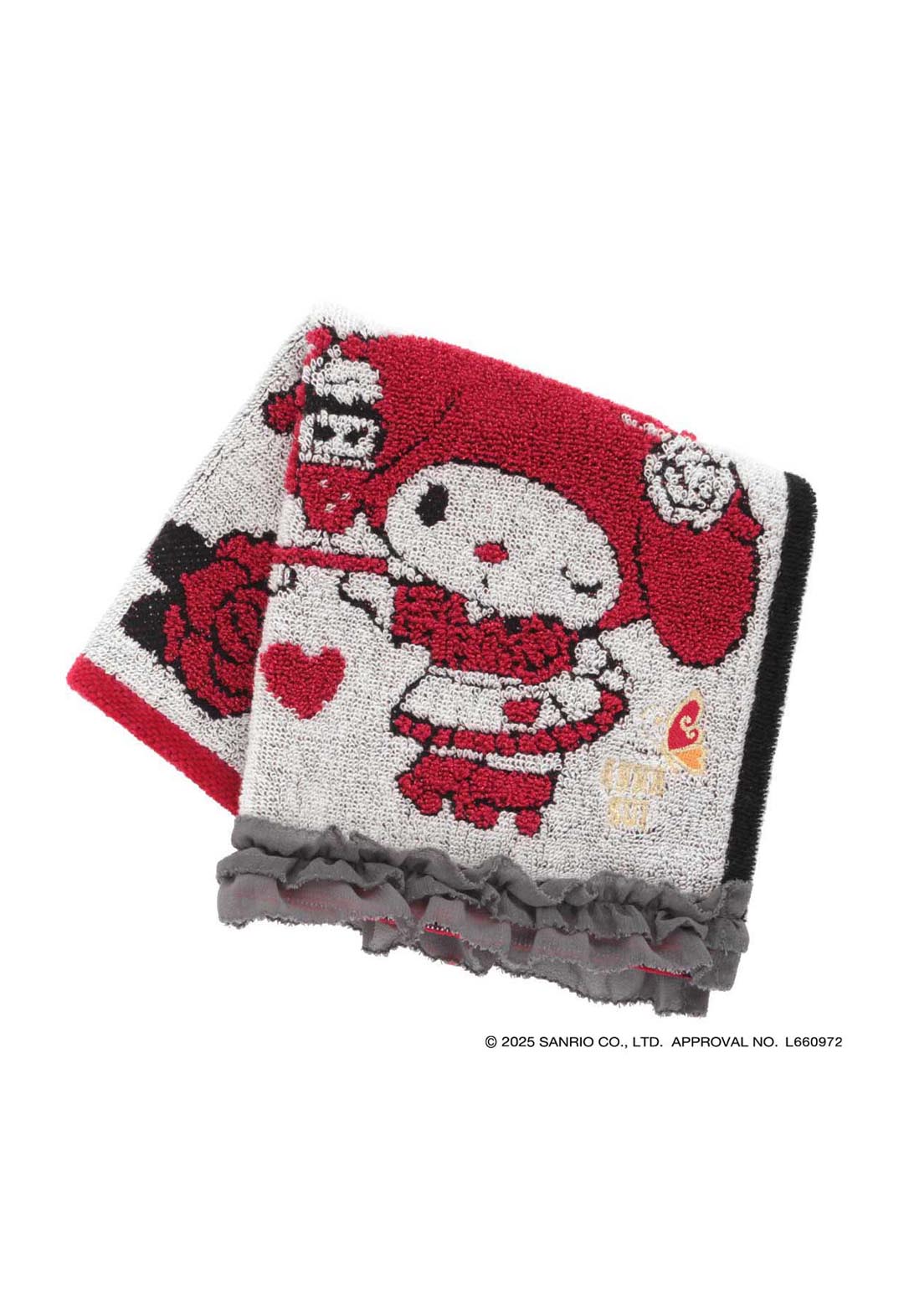 [My Melody Kuromi x ANNA SUI] Large ruffled towel handkerchief