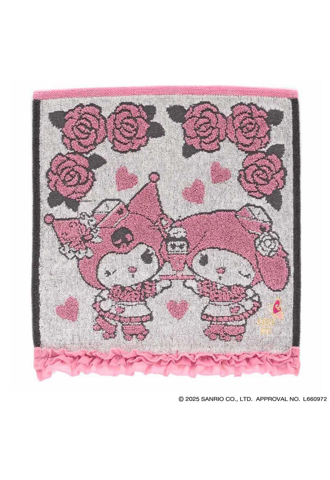 [My Melody Kuromi x ANNA SUI] Large ruffled towel handkerchief