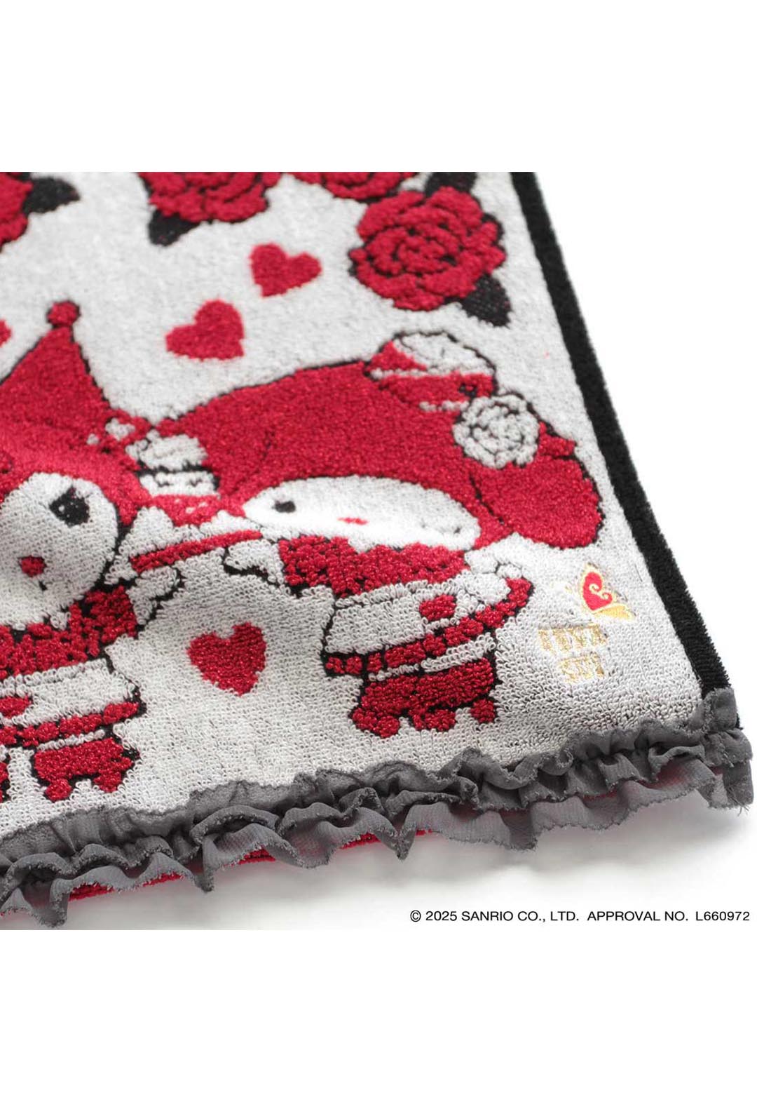 [My Melody Kuromi x ANNA SUI] Large ruffled towel handkerchief
