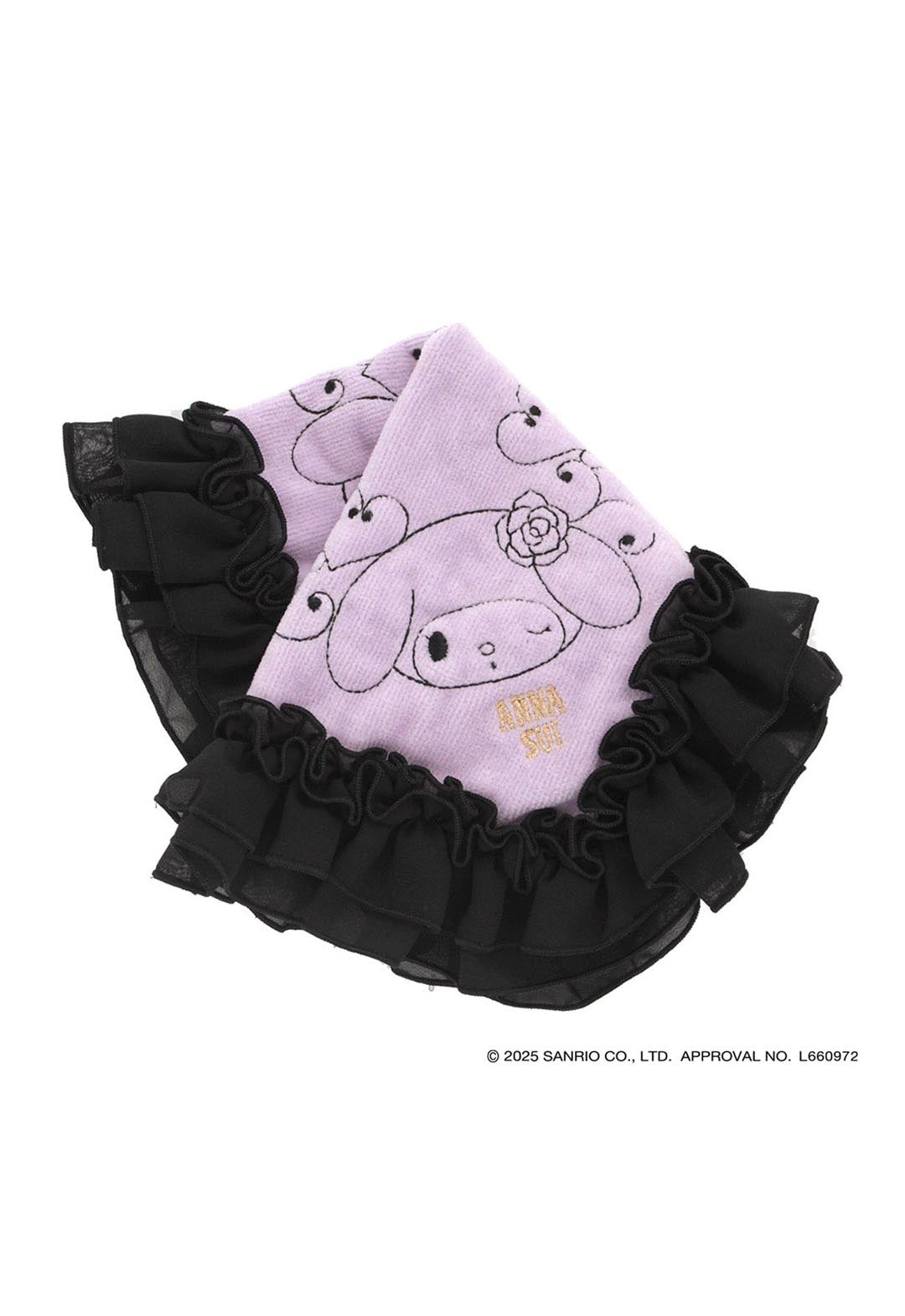 [My Melody Kuromi x ANNA SUI] Frilled mini towel