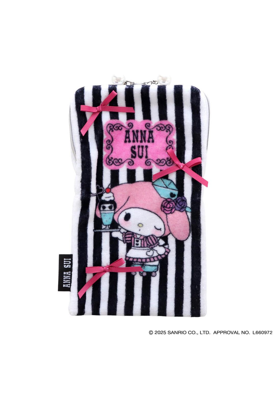 [My Melody Kuromi x ANNA SUI] Zippered Towel (My Melody)