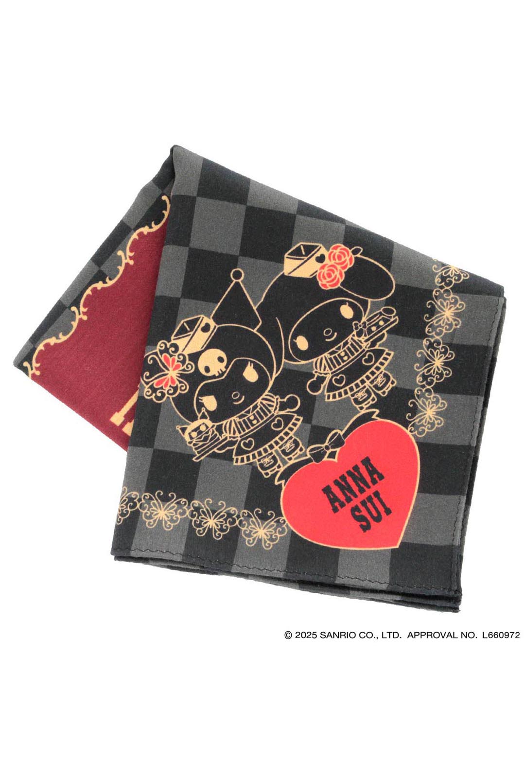 [My Melody Kuromi x ANNA SUI] Monotone print handkerchief