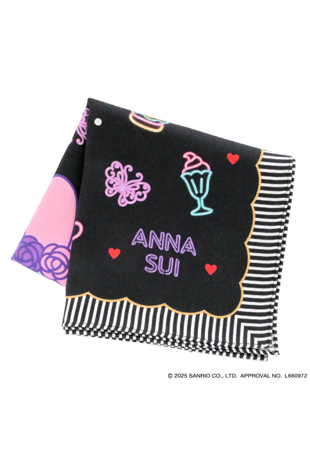 [My Melody Kuromi x ANNA SUI] Waitress print handkerchief