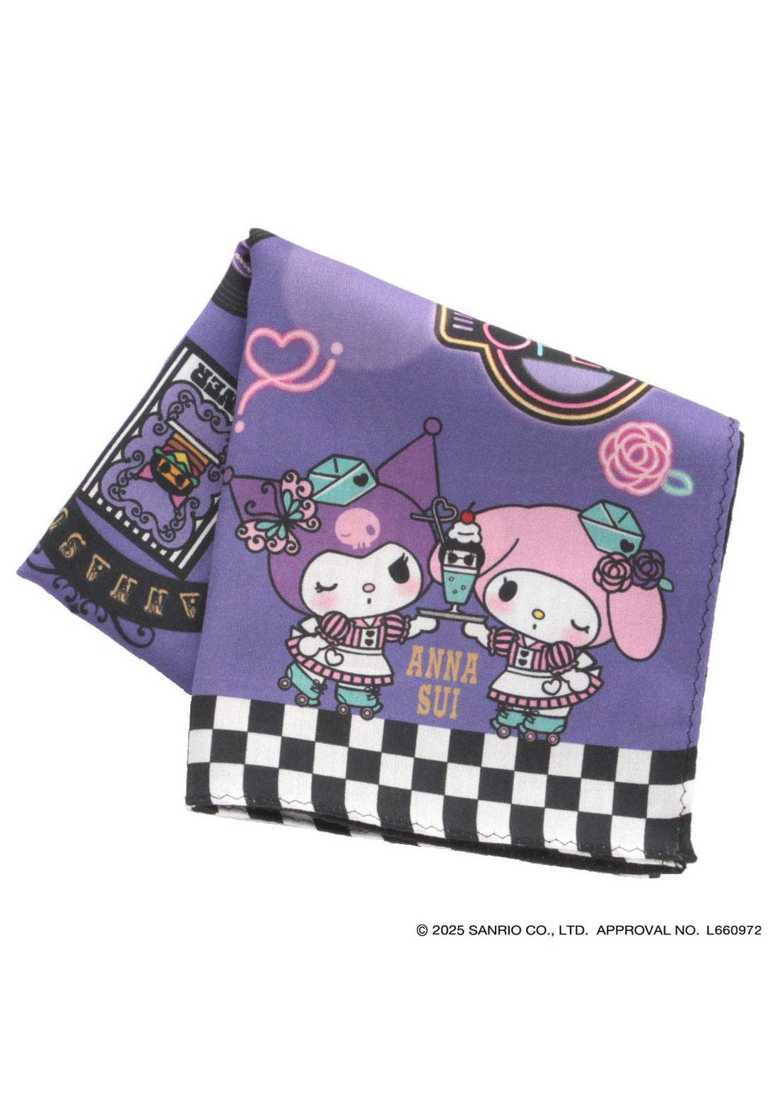 [My Melody Kuromi x ANNA SUI] American Diner Print Handkerchief