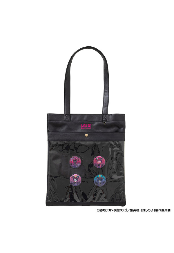 [Oshi no Ko] × ANNA SUI Oshikatsu Tote Bag (Trading Card Case / Can Badge Included) BLACK