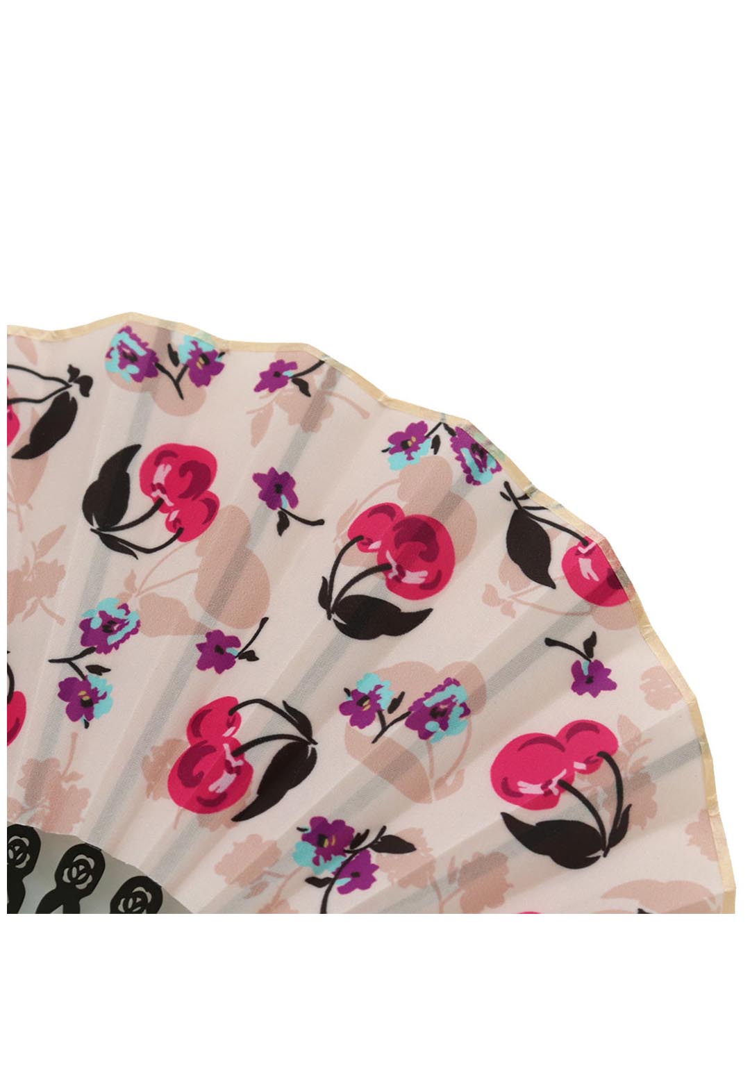 Folding fan with storage case (cherry)