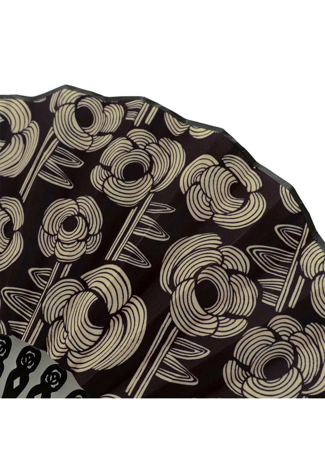 Folding fan with storage case (rose)