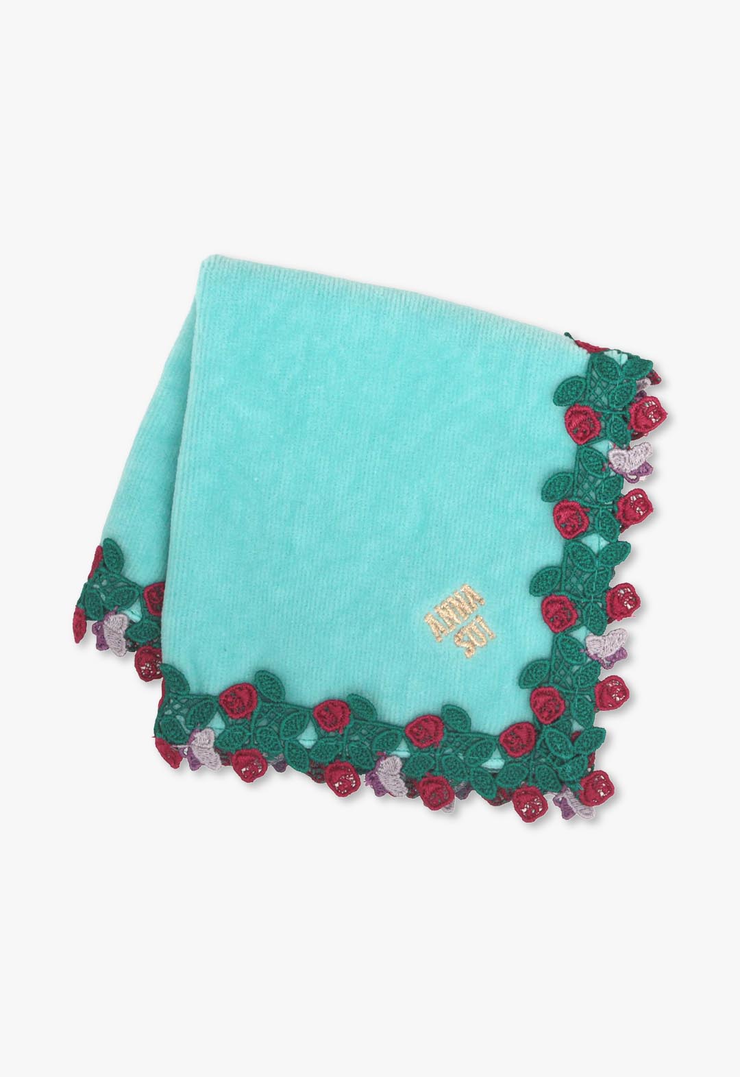 ラウンドレースタオル（ローズ柄）