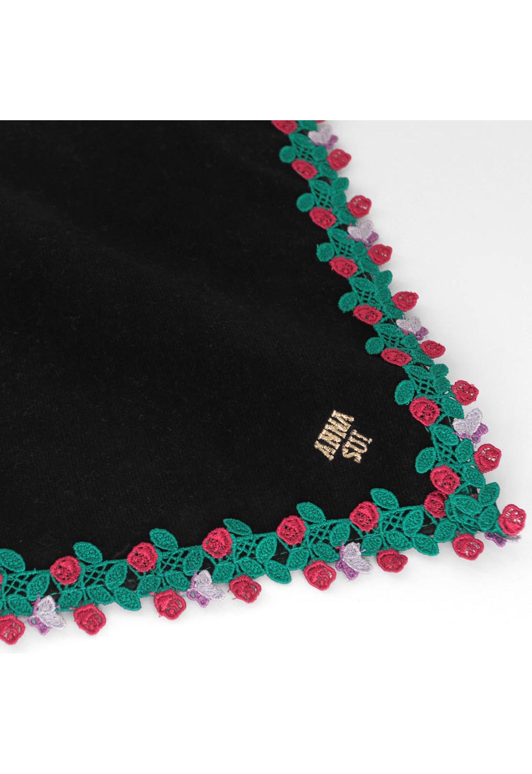 ラウンドレースタオル（ローズ柄）