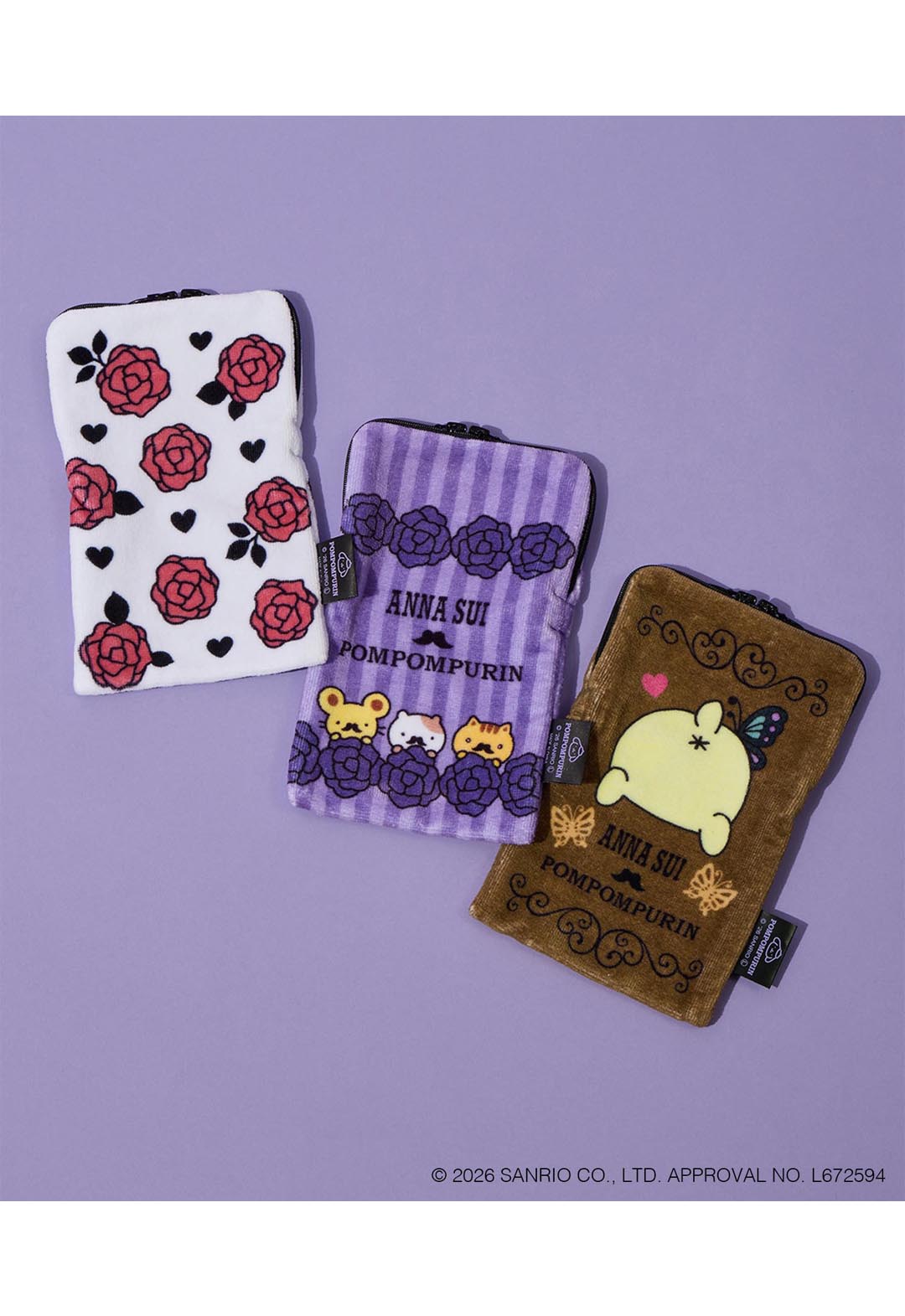 Anna Sui x Pompompurin 拉鍊浴巾，紫色