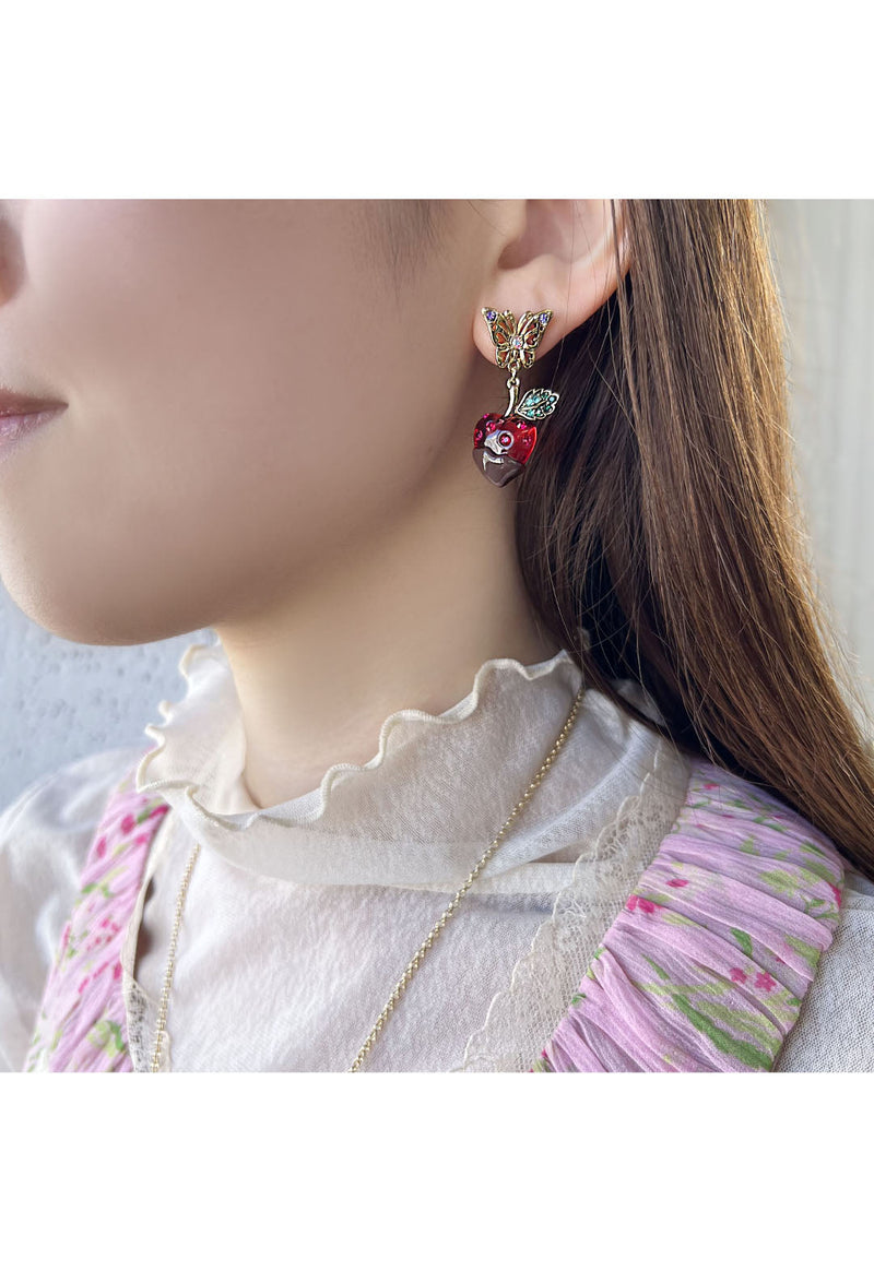 Strawberry motif earrings