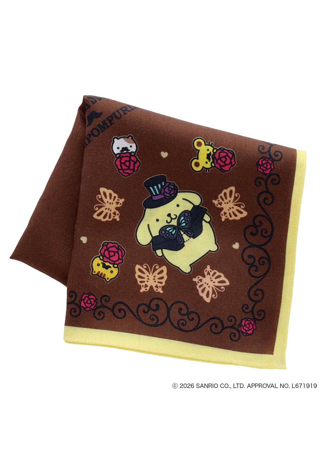 Anna Sui x Pompompurin 印花手帕（棕色）