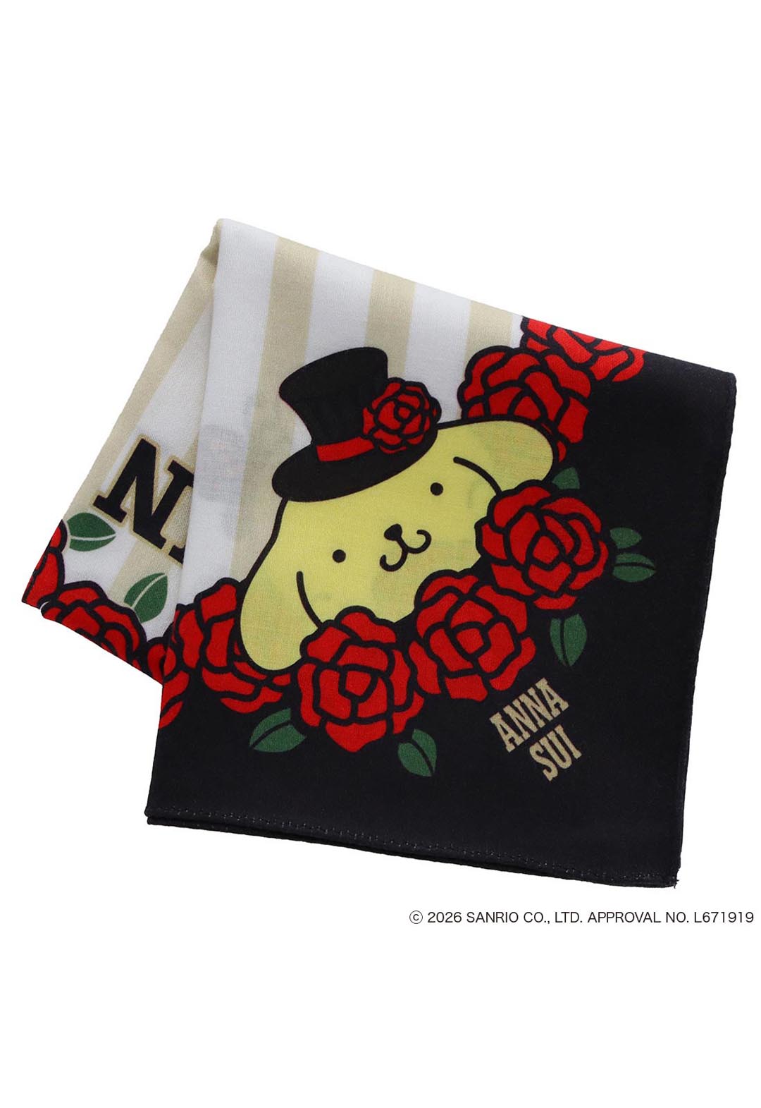Anna Sui x Pompompurin 联名款印花手帕 - 玫瑰红