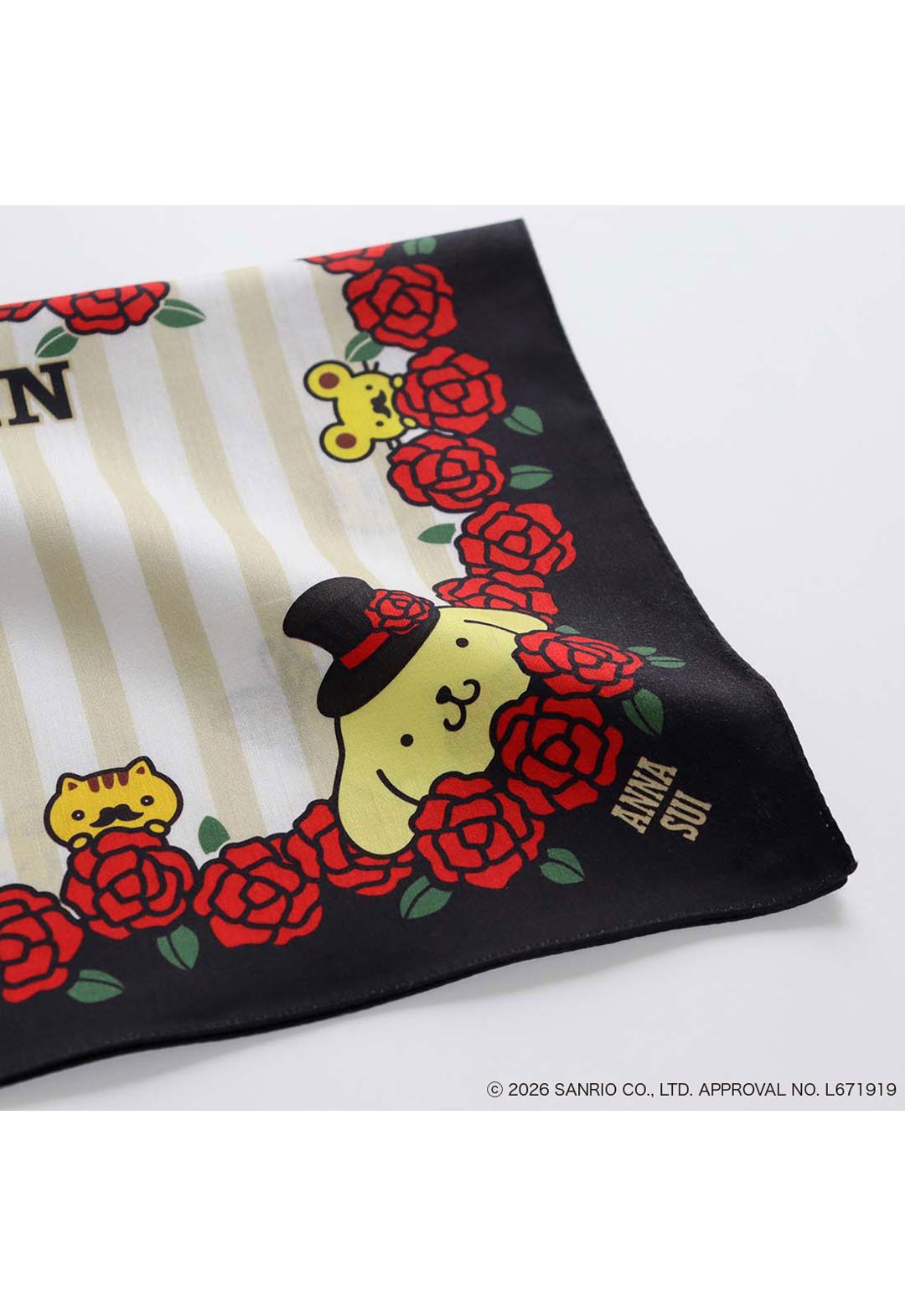 Anna Sui x Pompompurin Printed Handkerchief - Rose Red
