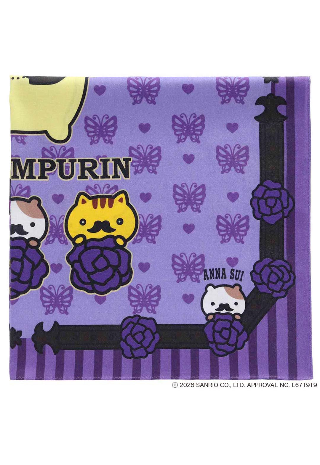 Anna Sui x Pompompurin 联名款印花手帕 - 紫色