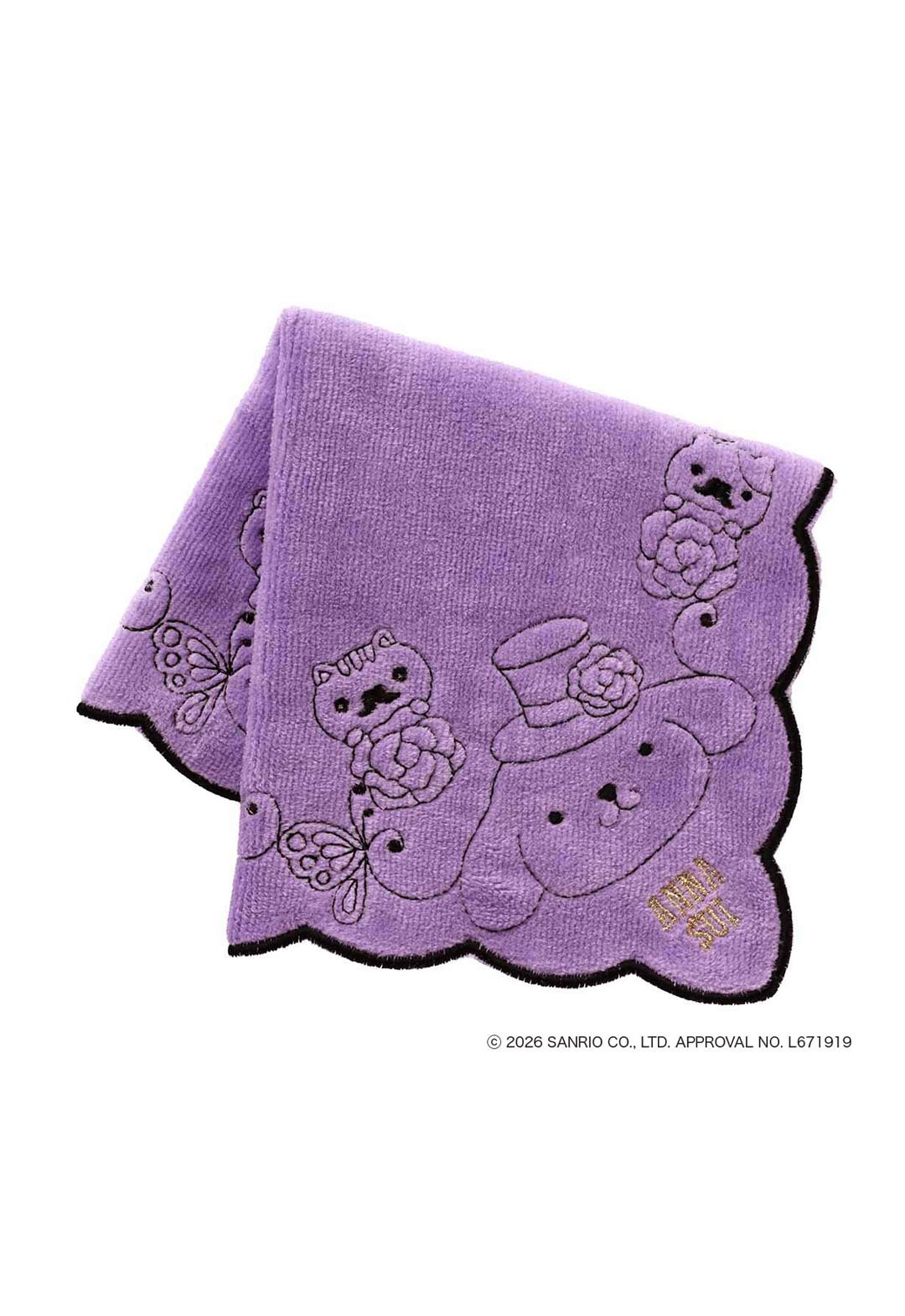 Anna Sui x Pompompurin 刺绣毛巾手帕