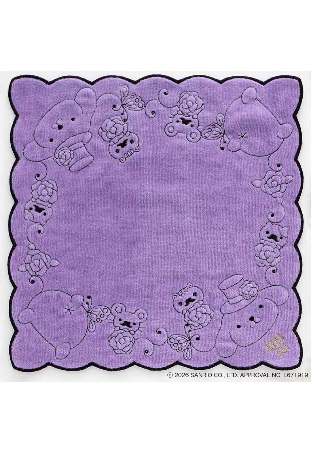 Anna Sui x Pompompurin 刺绣毛巾手帕